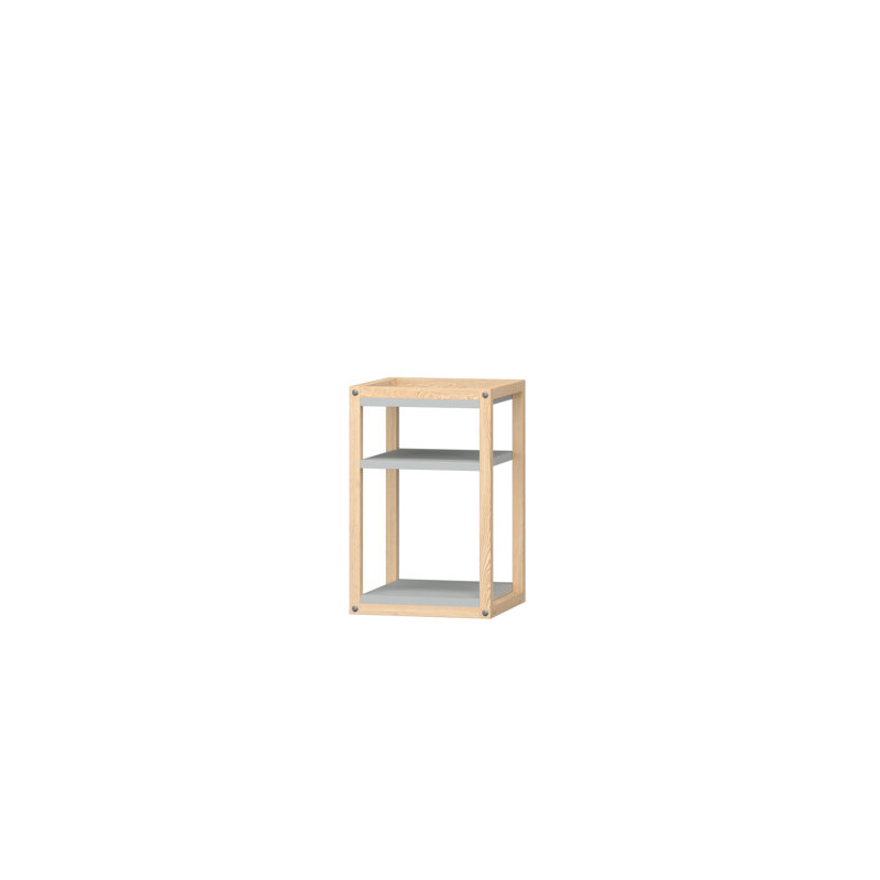 Herrle 32 cm W Bedside Table, Natural/Grey