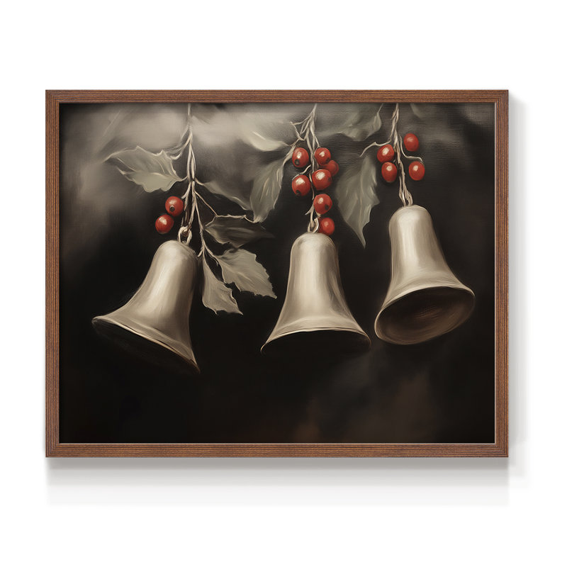 Chirstmas Art-CMXCV -Framed Print - Restickable, H 16 po x l 20 po, Noyer
