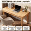 Bureau en bois massif avec tiroirs-429350998
