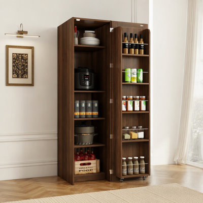 Armoire de cuisine autoportante avec tablettes réglables et beaucoup de rangement, parfaite pour organiser et maximiser l'espace dans n'importe quelle pièce