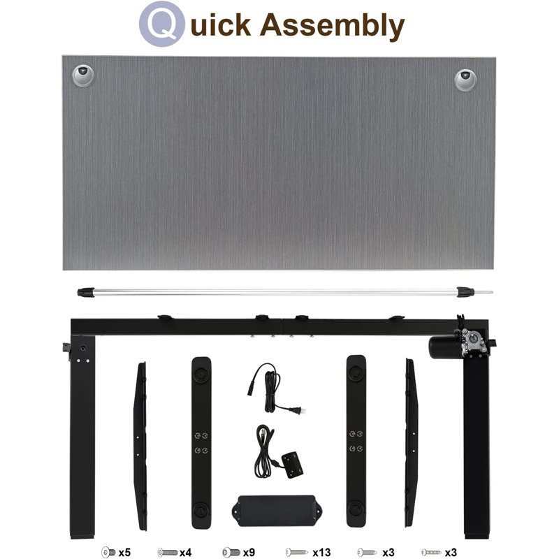 Midtown Value Height Adjustable Standing Desk, Single Motor, 60x30, Grey Strand Top with Black Frame, Sarum Twill/Black