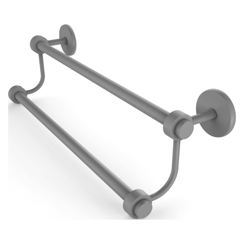 Double barre à serviettes murale, 18 po, Gris mat