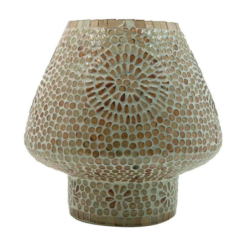Glass Mosaic Table Lamp With Inline Switch, Copper Finish