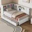 Lit de jour simple en bois avec tablettes de rangement-1959399998