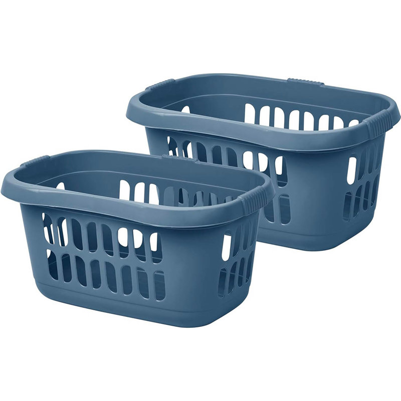 Plastic Laundry Hamper, Midnight Navy