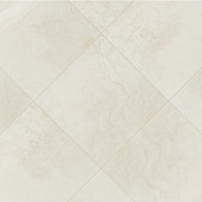 Central 20 in. x 20 in. Matte Porcelain Stone Look Floor and Wall Tile, Calcite Cream