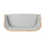 Causeuse en tissu touffeté gris clair au style exquis