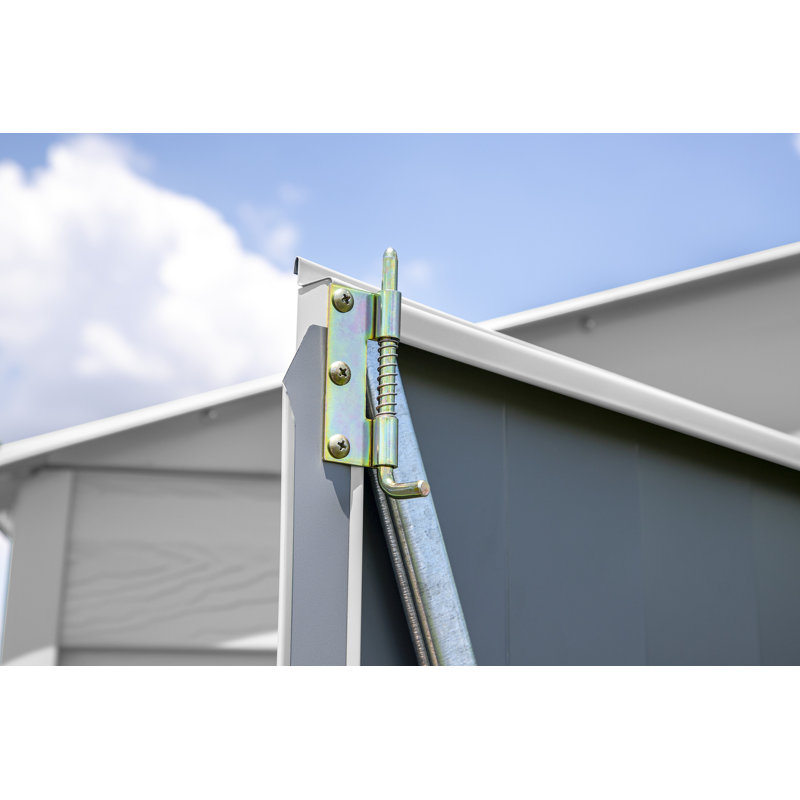 Flute Grey 8x6 Galvanized Steel Storage Shed with High Gable Roof