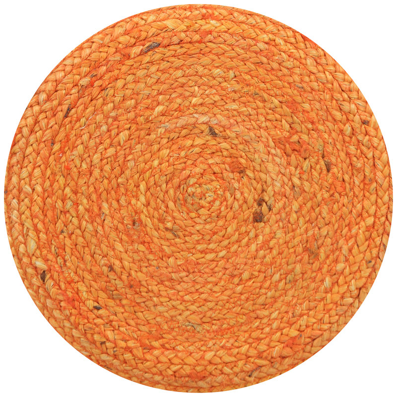 Ladoris Solid Wood Accent Stool, Orange, Orange