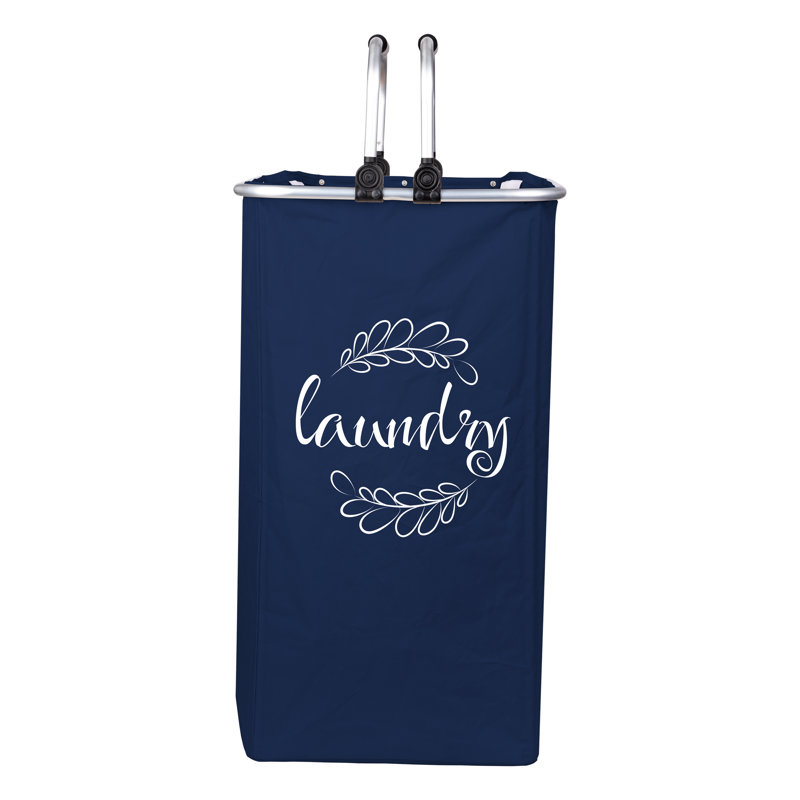 Panier à linge en tissu avec poignées, Bleu