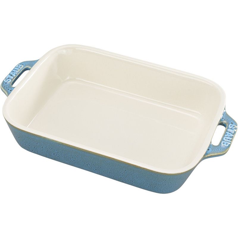 Staub Ceramic 6-inch Rectangular Baking Dish, Rustic Turquoise