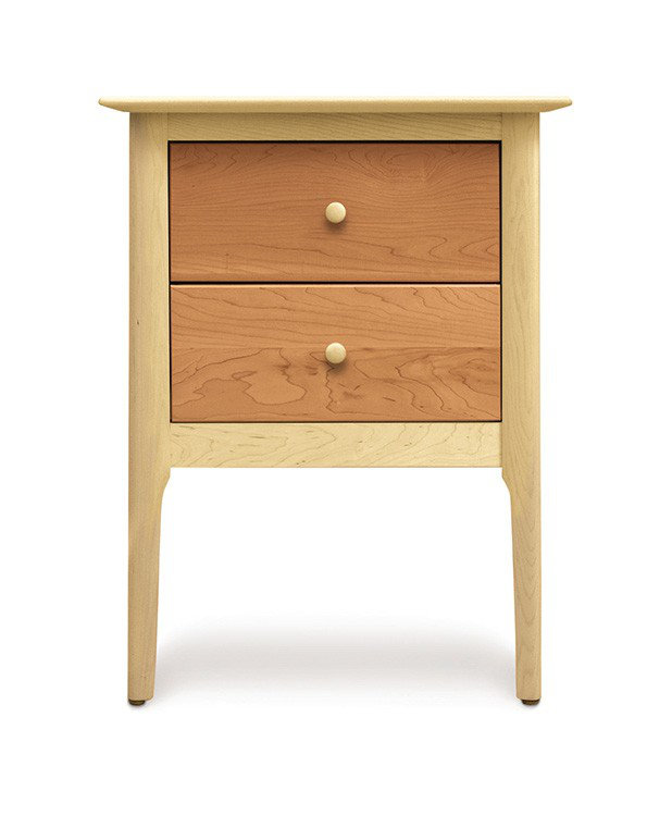 Sarah 2 - Drawer Solid Wood Nightstand, 24", Autumn Cherry