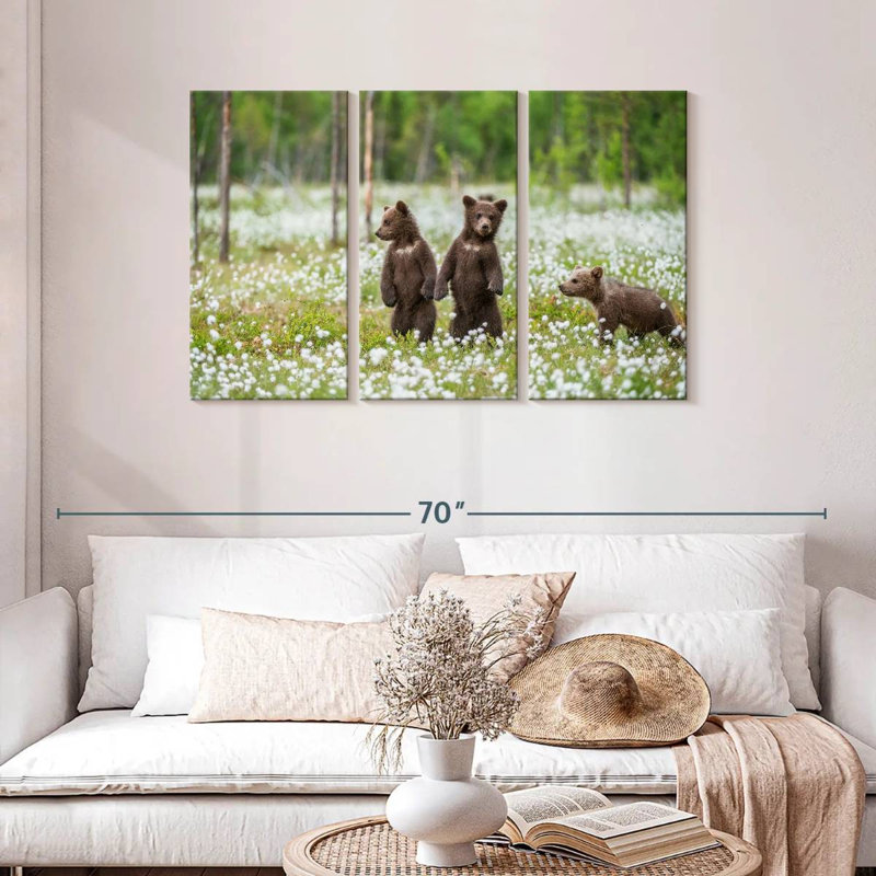 Brown Bear Cubs, 28" H x 45" W