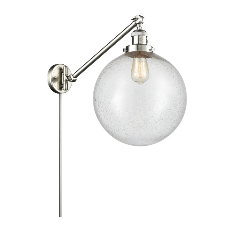 Swing Arm Sconce, Seedy, Brushed Satin Nickel
