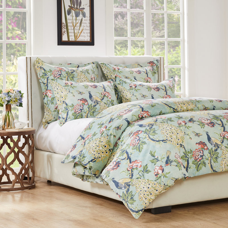 Jade Victorian Garden Cotton Twin Duvet Set