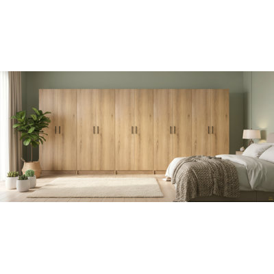 Armoire de rangement polyvalente en chêne Modex (ensemble de 5 pièces)