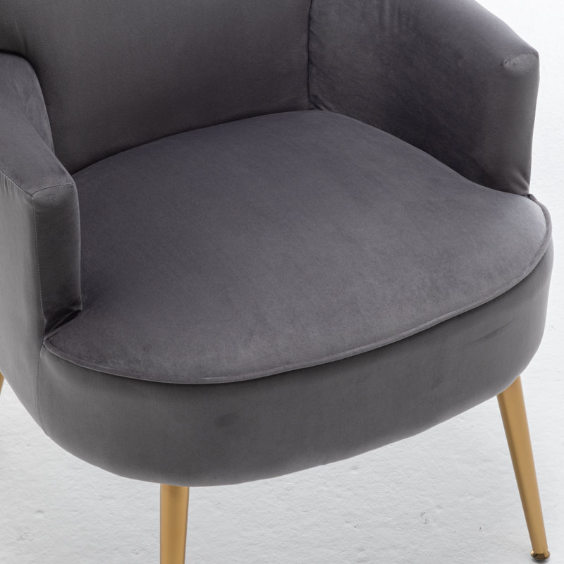 Ramisa Velvet Armchair, Gray Velvet