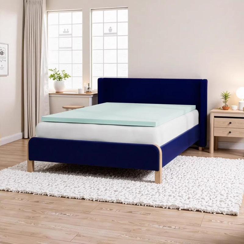 Omne Sleep Plush 3 Inch Twin Memory Foam Cooling Mattress Topper - CertiPUR-US Certified for Pressure Relief & Temperature Regulation