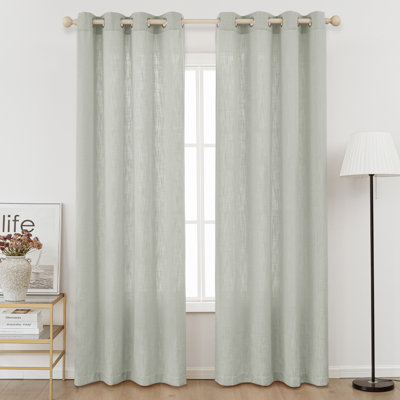 Kambi Semi-Sheer Linen Blend Curtain Set
