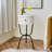 Round End Table, Modern Night Stand - 1 Set White