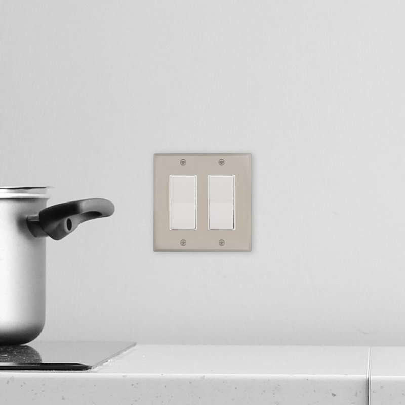 New York 2-Gang Rocker Wall Plate, Satin Nickel