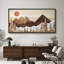 «Western Wood Effect Landscape Rustic Peaks Sunrise Over The Mountains», reproduction d'art sur toile-96074556-111176784