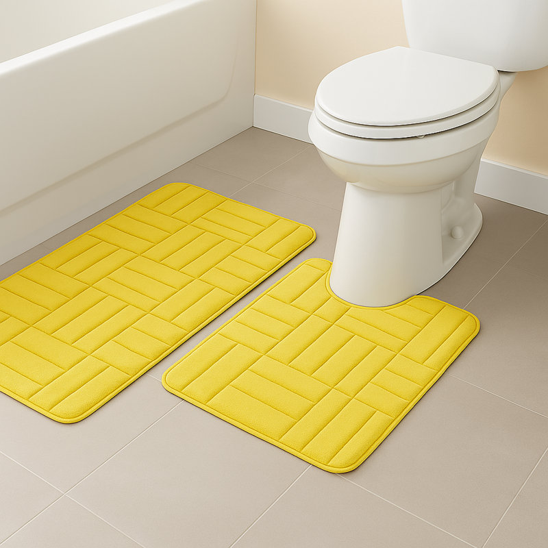 Eillen Non-Slip Bath Rug, Yellow