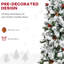 Arbre de Noël artificiel enneigé 9 pi avec des branches de pin réalistes, pommes de pin, baies rouges, ouverture automatique-210049976