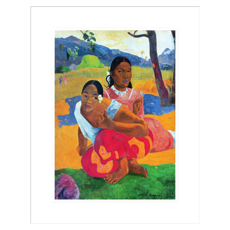 «Nafea Faaipoipo (When are you Getting Married?)» Par Paul Gauguin - Estampe numérique encadrée, H 21,75 po x l 17,17 po