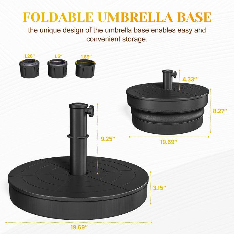 Base de parasol d'extérieur pliable robuste