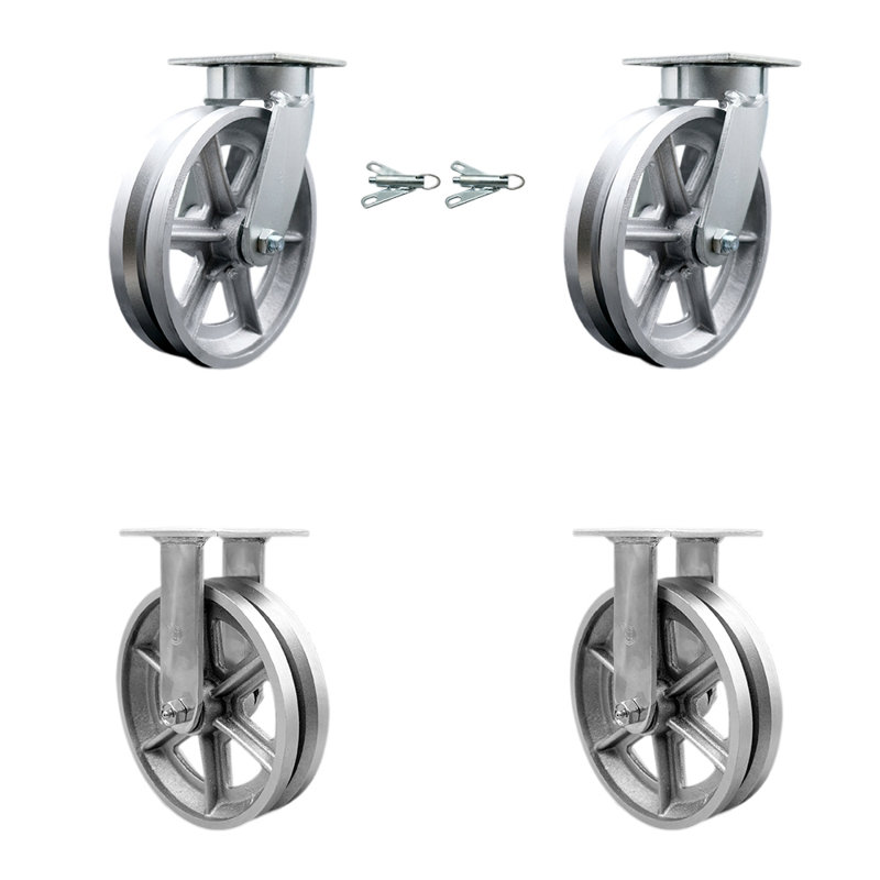 Kingpinless V Groove Semi Caster Set