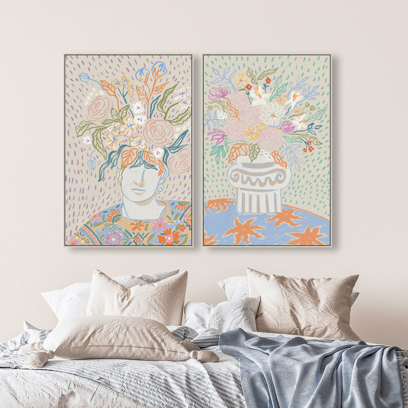 Summer Flourish Set Set by Oliver Gal, 32"H x 22"W, Silver Floater Frame