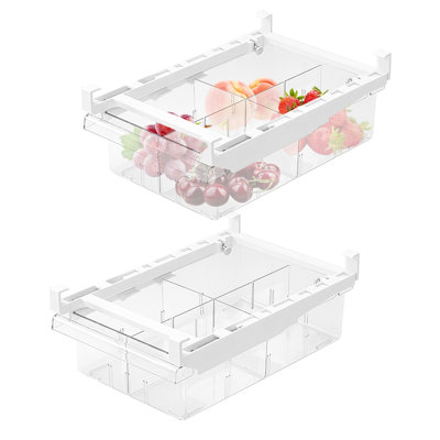 2Pcs Refrigerator Egg Drawer 36 Egg Capacity Snap On Hanging Storage Tray Egg Container Organizer