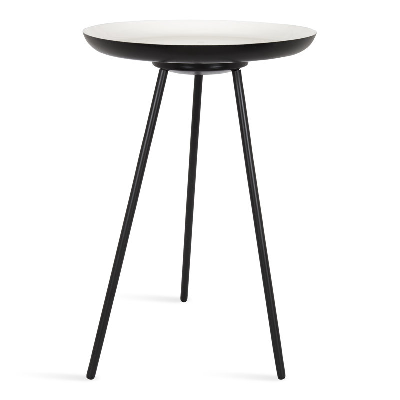 Philo Top End Table, Black/White