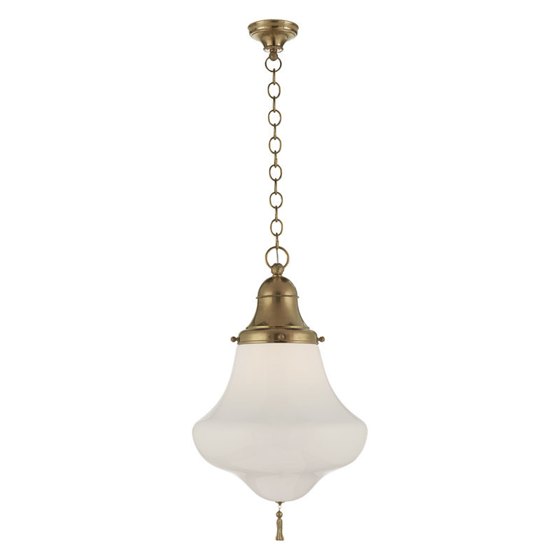 Ralph Lauren Home Xavier 1 Light Pendant, Natural Brass, 23.5" H x 14" W x 14" D