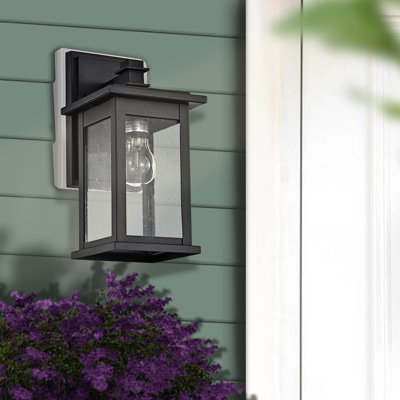 Beazley Matte Black 1 - Bulb 12"" H Outdoor Wall Lantern -  Breakwater Bay, AFAB8351B2DC41DA80FC01FD47A4C795