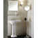 White Ceramic Oval Pedestal Bathroom Sink with Overflow