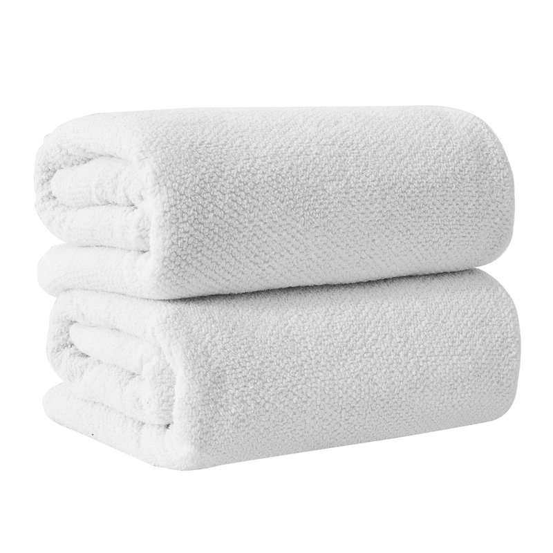 100% Cotton Textured Bath Sheet, Bath Sheet - 2 Pack, Optic White