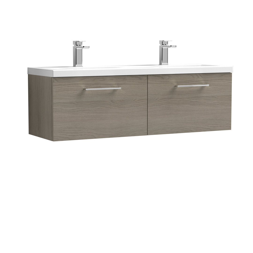Arno 1205mm Double Bathroom Vanity with Integrated Vitreous China Basin