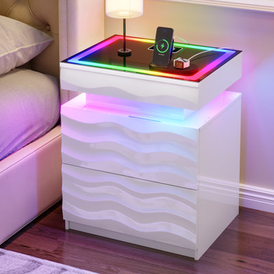 50cm W Manufactured Wood Bedside Table
