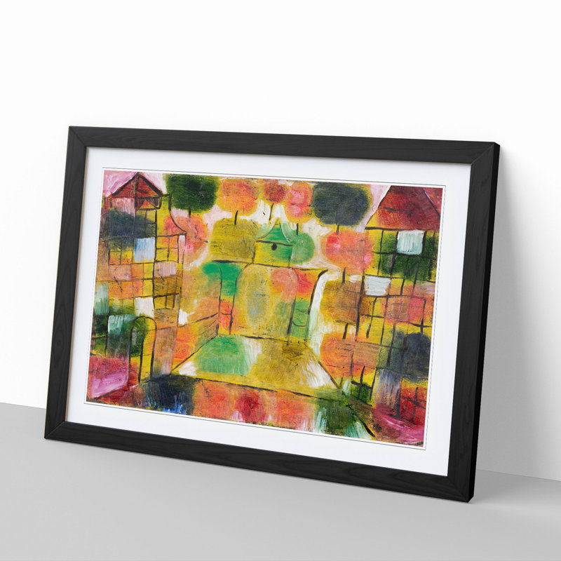 Tree and Architecture by Paul Klee - Picture Frame Painting, 27cm H x 36cm W x 2cm D, Black