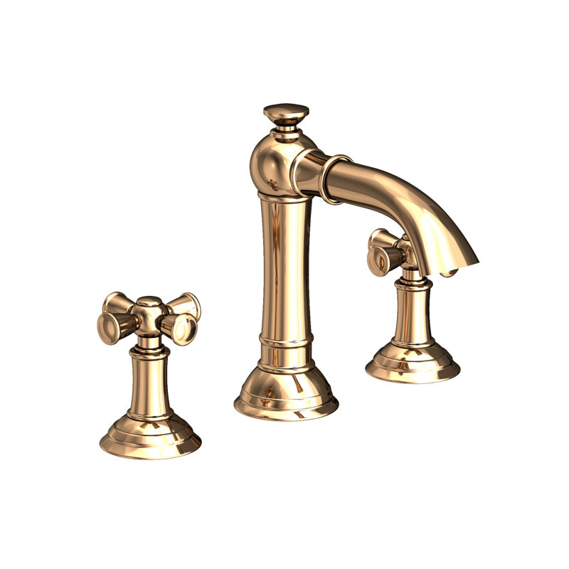 Aylesbury Widespread Bathroom Faucet with Drain Assembly, French Gold