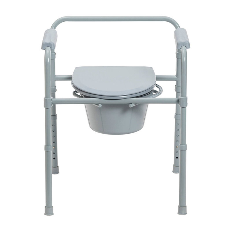 Steel Folding Deep Seat Bedside Commode