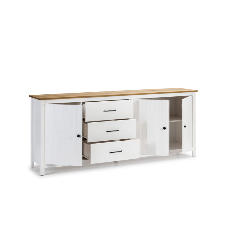 Getz 190cm Solid Wood Sideboard, White/Oak