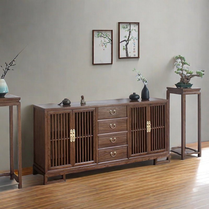 New Chinese Style Solid Wood Sideboard