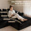 Canapé modulaire 80 po Cloud, canapé-lit en velours côtelé avec siège profond, méridienne réversible, porte-gobelets et poches latérales, sans canapé d'assemblage, noir-636357736-636357742