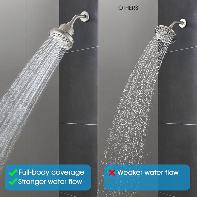 Pomme de douche fixe multifonction, Nickel brossé