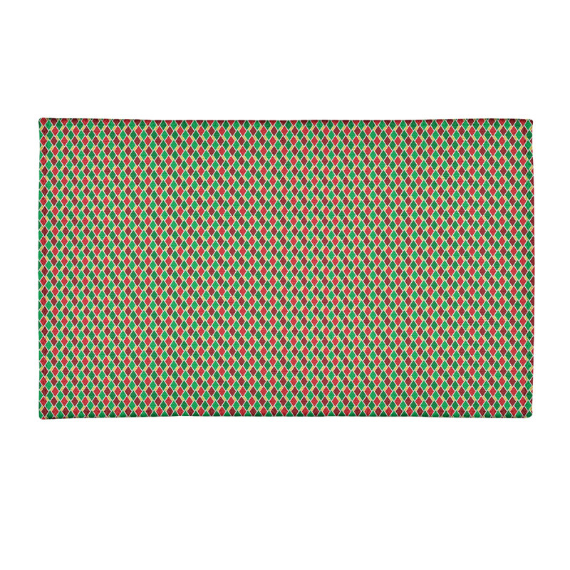 Tapis gris/jaune/rouge fait main geometry, Rectangle 3 pi x 5 pi