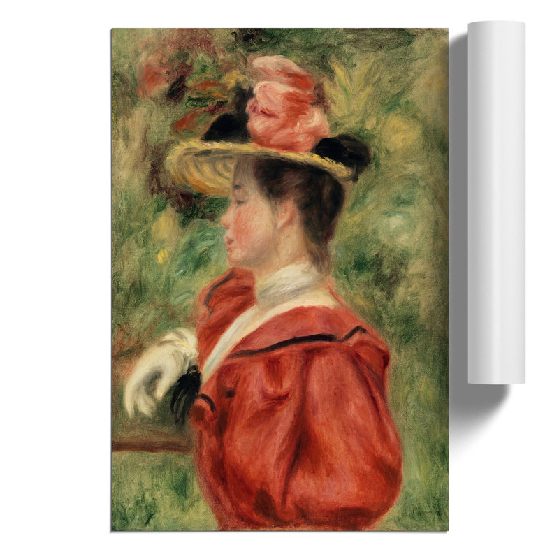 Woman with Glove by Pierre Auguste Renoir - Frameless Print, 84cm H x 59cm W x 0.1cm D