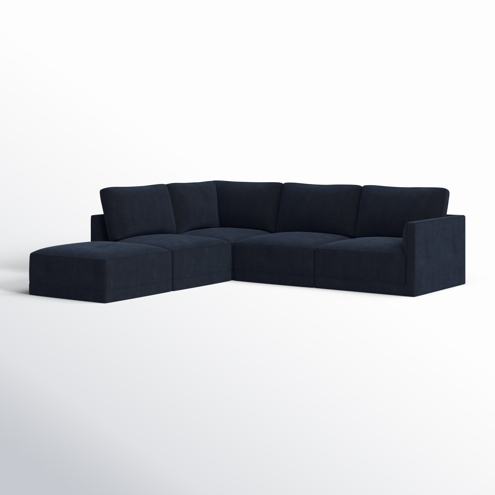 Deirdre Modular Upholstered Reversible Chaise L-Sectional, Navy